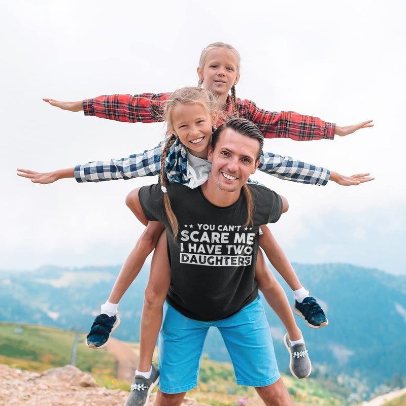 Sweet Gisele You Canâ€™t Scare Me I Have Two Daughters T-Shirt â€“ Funny Dad Adult Men's Novelty Shirts Father Burgundy Heather X-Large - Image 3